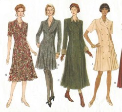 1495 VOGUE  SS-LS A-LINE PRINCESS BUTTON DRESS LENGTHS PATTERN 12